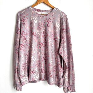 P.J Salvage Pink Lilac Nude Animal Print Top 2X